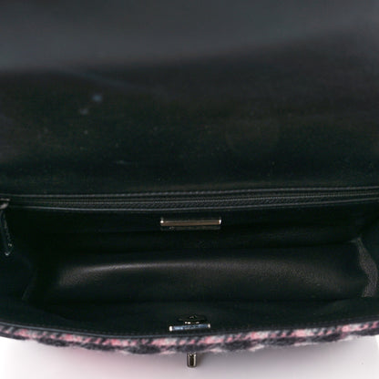 Chanel Wool Patchwork Medium Single Flap Pink Grey 5 of 8