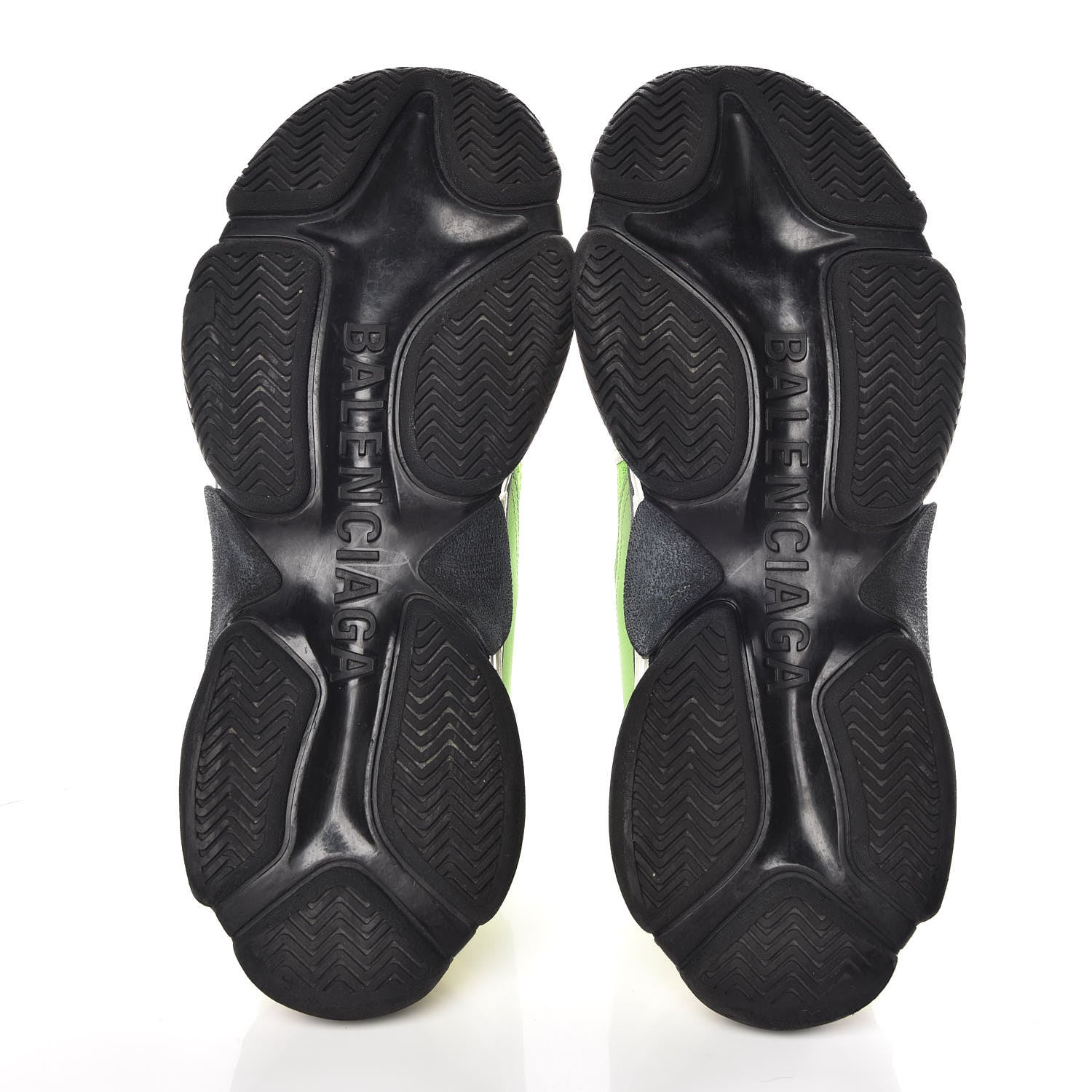 Balenciaga Fabric Mesh Nappa Mens Triple S Sneakers 46 Vert Fluo Black 5 of 8