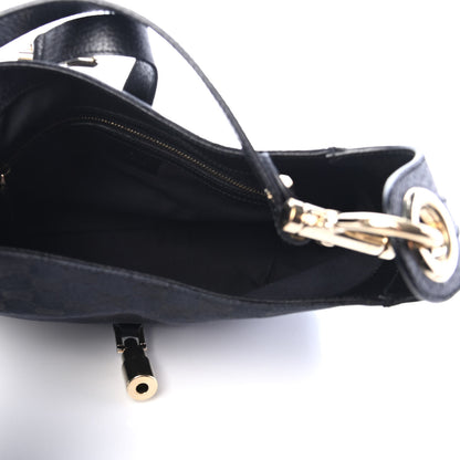 Gucci Monogram Piston Lock Jackie O Hobo Black 4 of 4