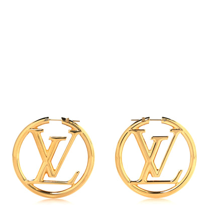 Louis Vuitton Metal Louise Hoop Earrings Gold 1 of 5