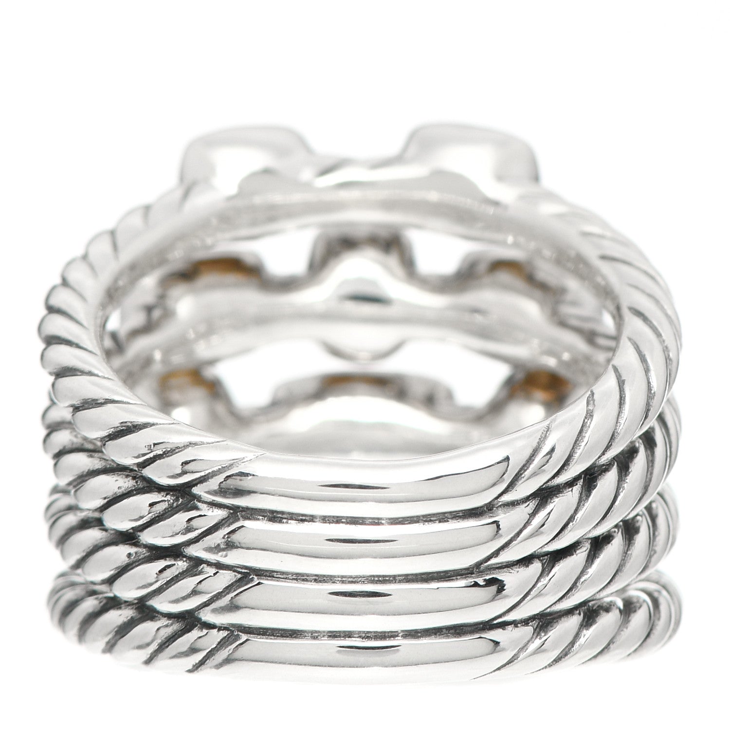 David Yurman Sterling Silver Blue Topaz Hampton Blue Topaz Confetti 4 Row Ring 55 7.25 3 of 5