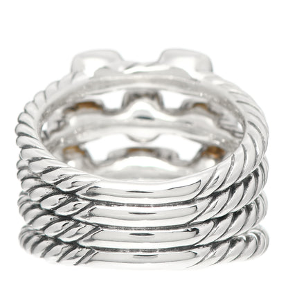 David Yurman Sterling Silver Blue Topaz Hampton Blue Topaz Confetti 4 Row Ring 55 7.25 3 of 5