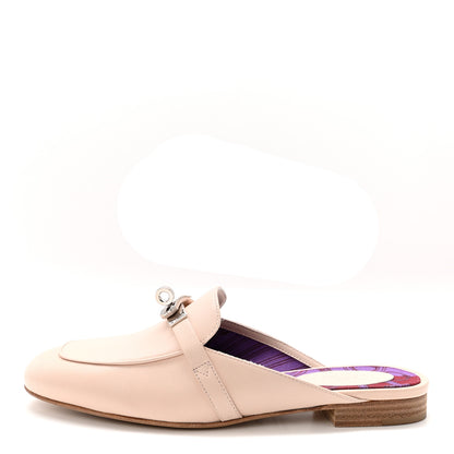 Hermes Goatskin Oz Mules 37.5 Blanc Poros 1 of 9