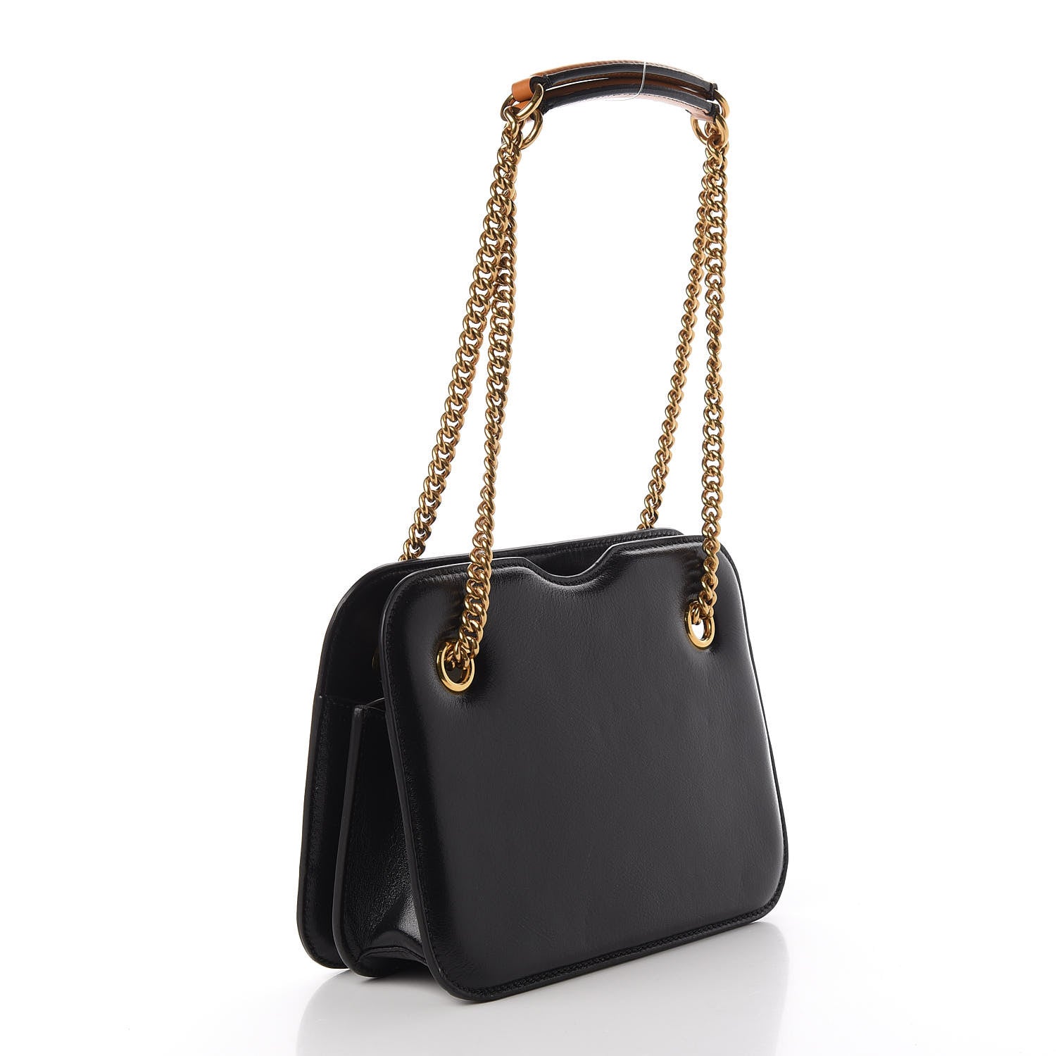 Fendi Vitello Glacier Karligraphy Pocket Shoulder Bag Black Gingerbread 6 of 11