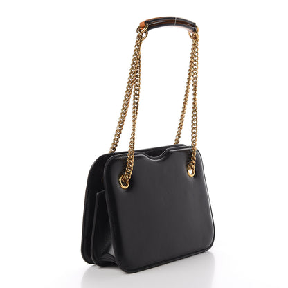 Fendi Vitello Glacier Karligraphy Pocket Shoulder Bag Black Gingerbread 6 of 11