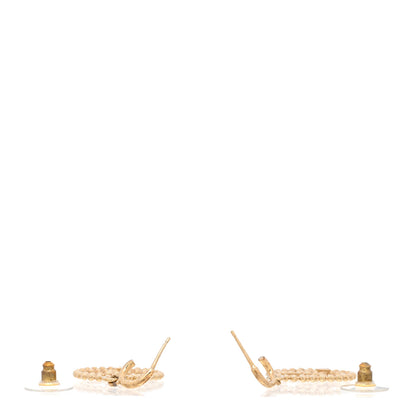 Chanel Metal Bead Round CC Drop Earrings Gold 3 of 5