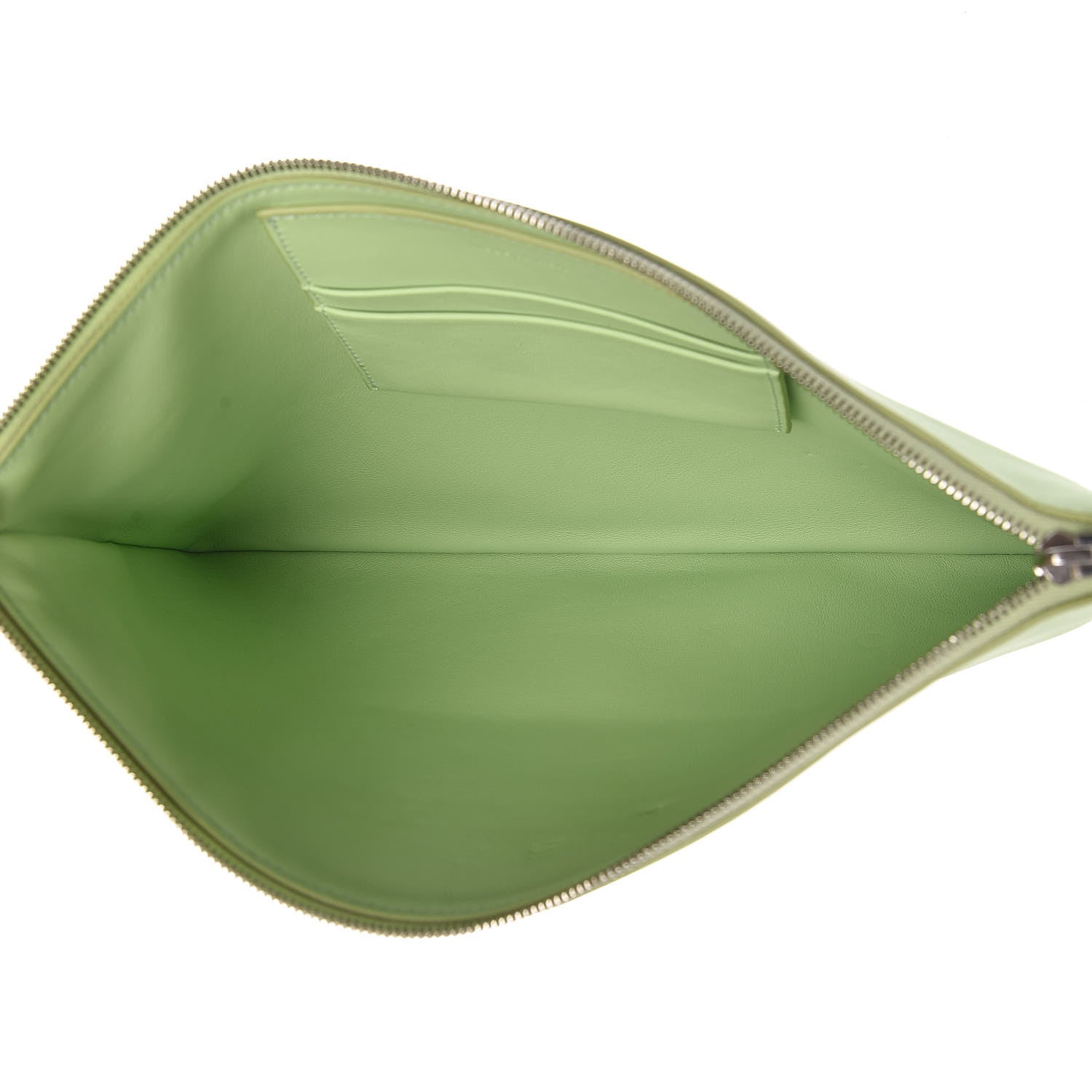 Celine Plastic Bag with Cloudy Lambskin Solo Zip Pouch Clutch Lime 11 of 17