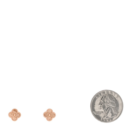 Van Cleef & Arpels 18K Rose Gold Sweet Alhambra Earrings 2 of 4