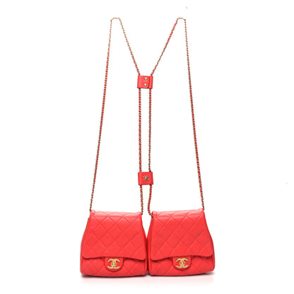 Chanel Lambskin Quilted Side-Packs Red 4 of 16