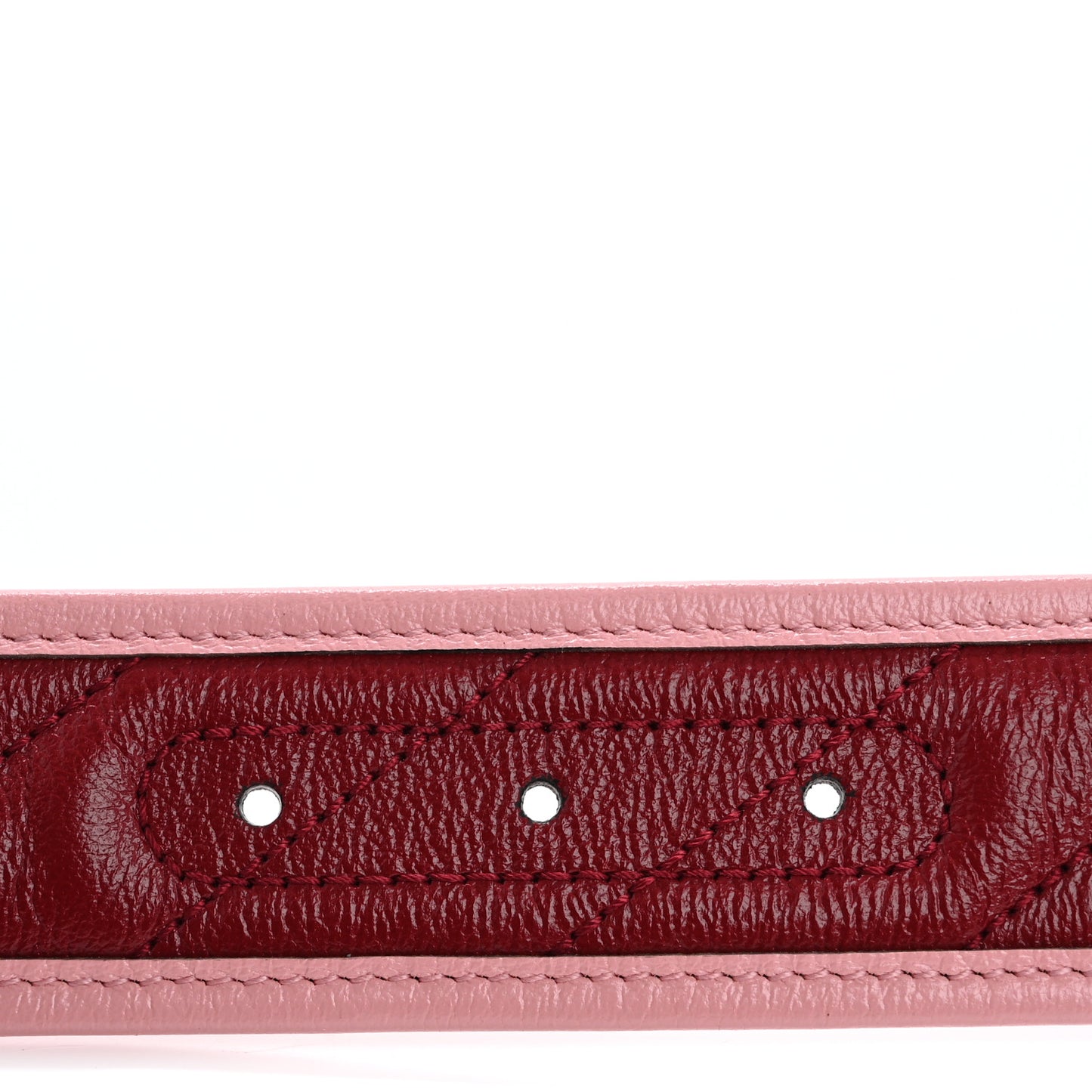 Vintage Effect Calfskin Matelasse Diagonal Enamel Double G 40mm Belt 75 30 Red Pink