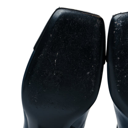 Chanel Lambskin Cap Toe Ankle Boots 38.5 Navy Black 8 of 10