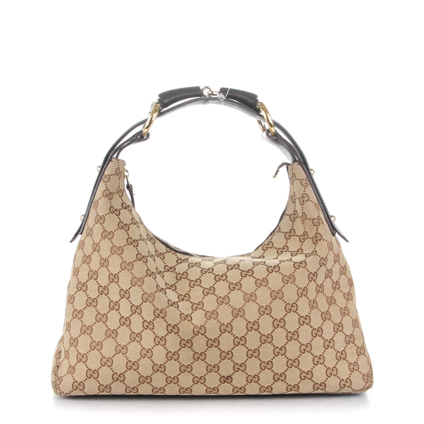 Monogram Medium Horsebit Chain Hobo Dark Brown