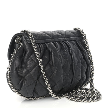 Chanel Washed Lambskin Quilted Medium Chain Around Messenger Black 3 of 9