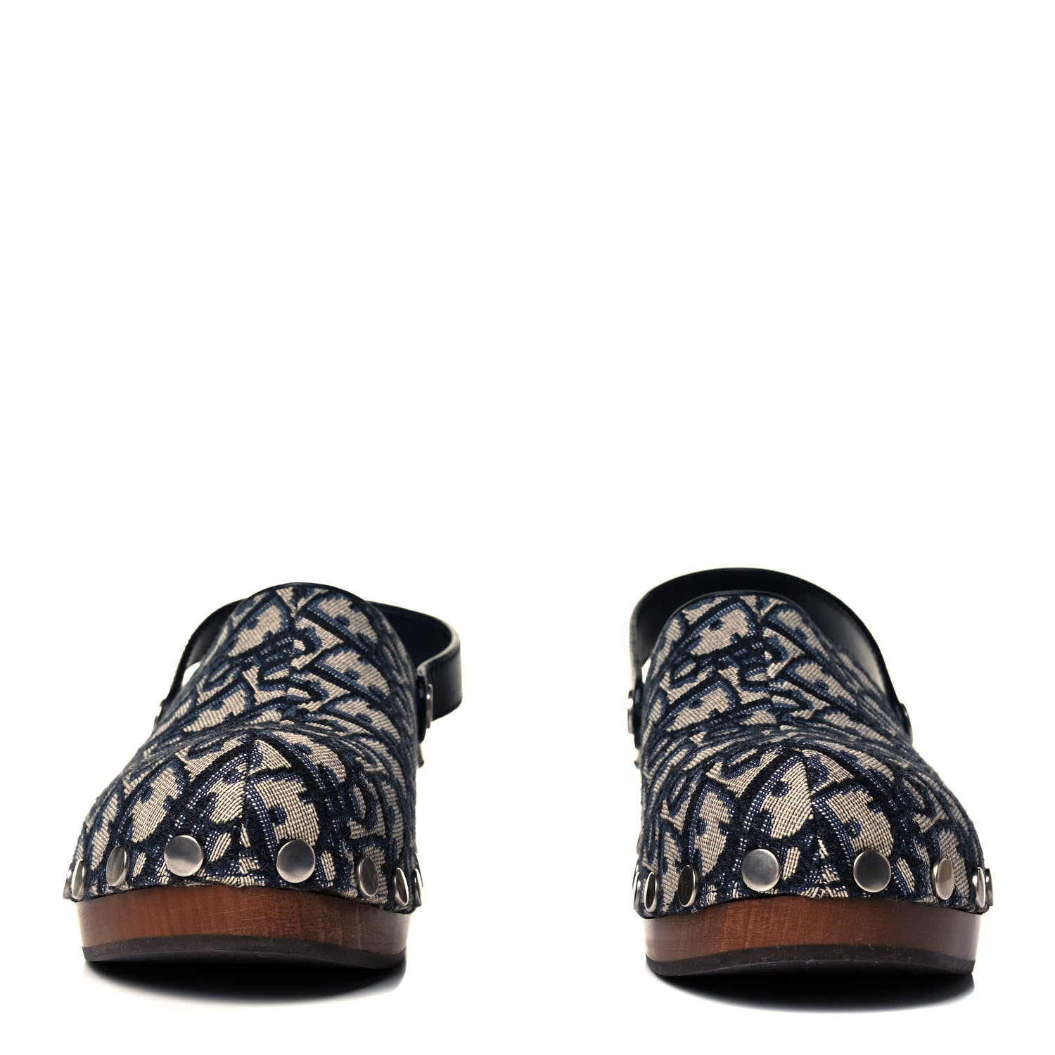 Christian Dior Canvas Oblique Diorquake 20mm Slingback Clogs 39 Deep Blue 2 of 7