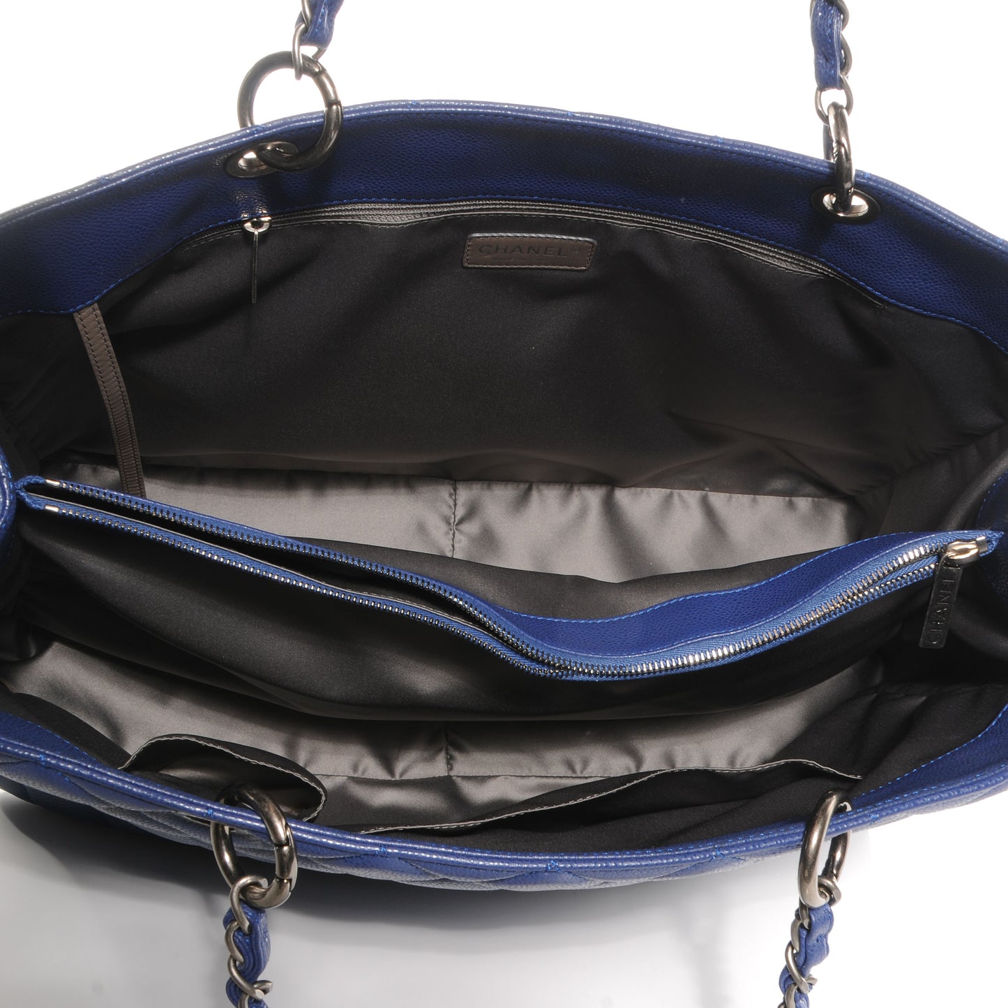 Glazed Caviar XL Grand Shopping Tote GST Royal Blue