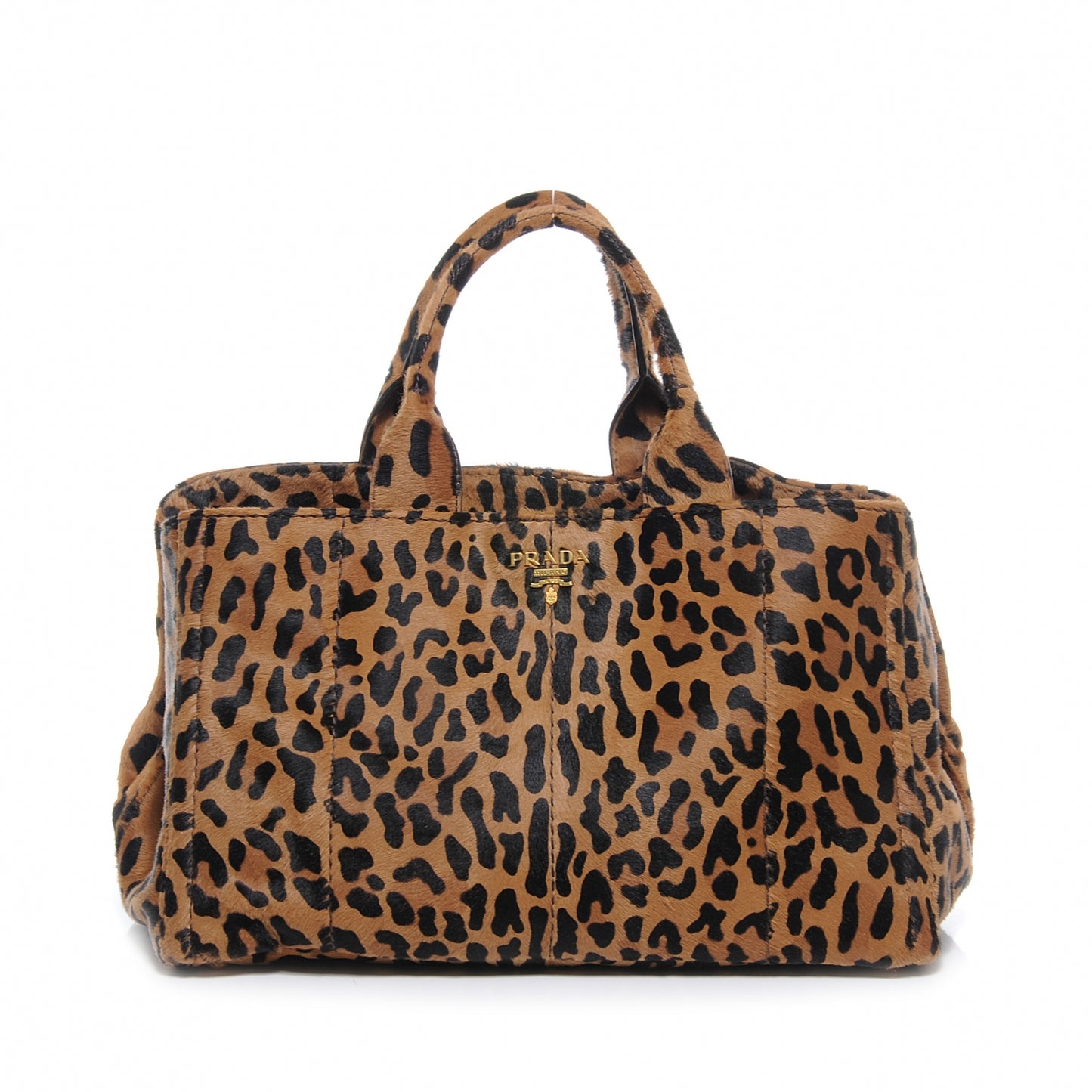 Calf Hair Leopard Print Shopping Tote