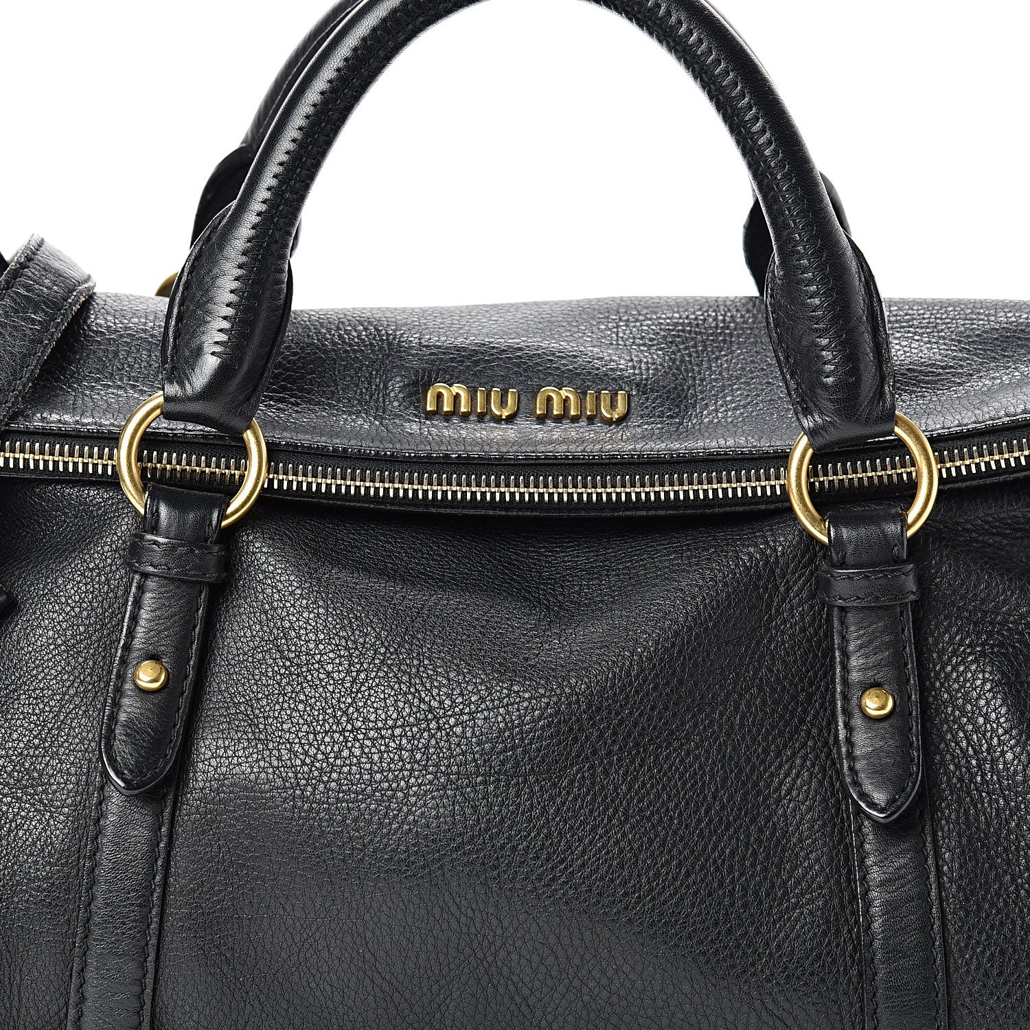 Miu Miu Vitello Medium Bow Bag Black 7 of 23