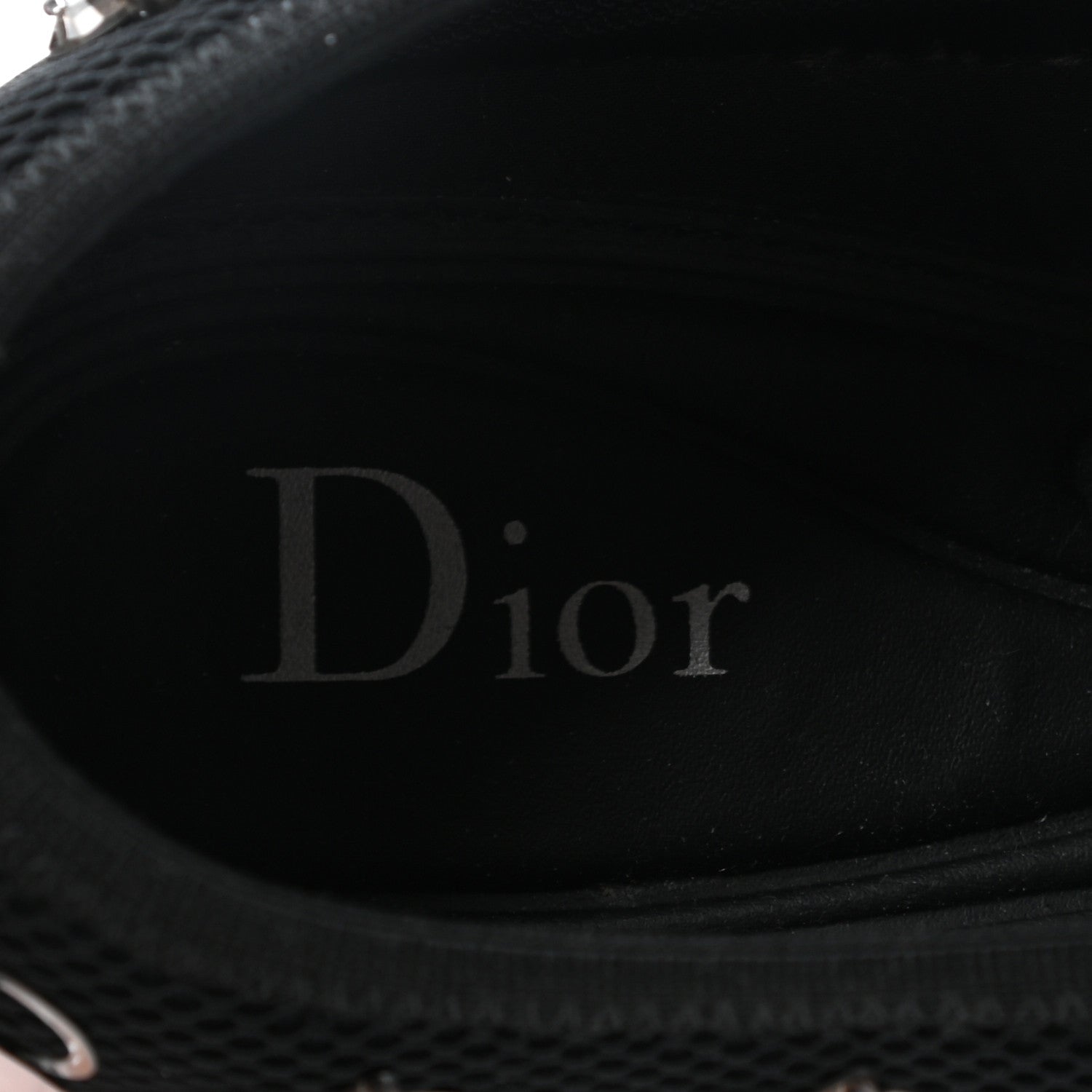 Christian Dior Technical Canvas Embellished Dior Fusion Sneakers 37.5 Black Pink 6 of 7
