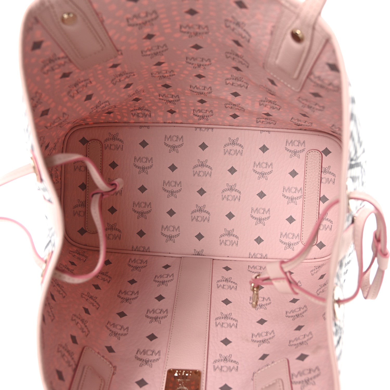 MCM Visetos Medium Liz Reversible Shopper Tote Powder Pink 6 of 16