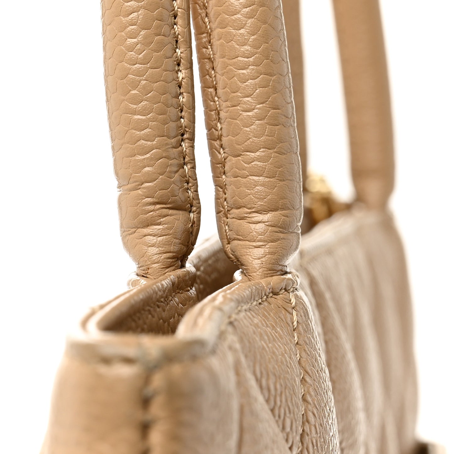 Caviar Quilted Medallion Tote Beige