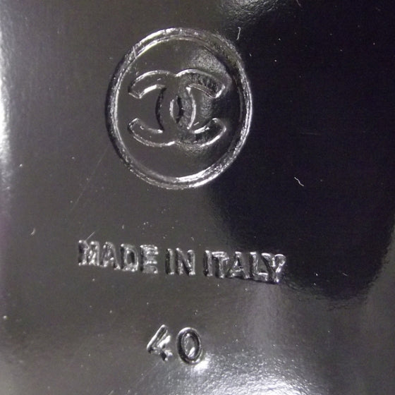 Chanel Patent Classic CC Flats 40 Black 7 of 9