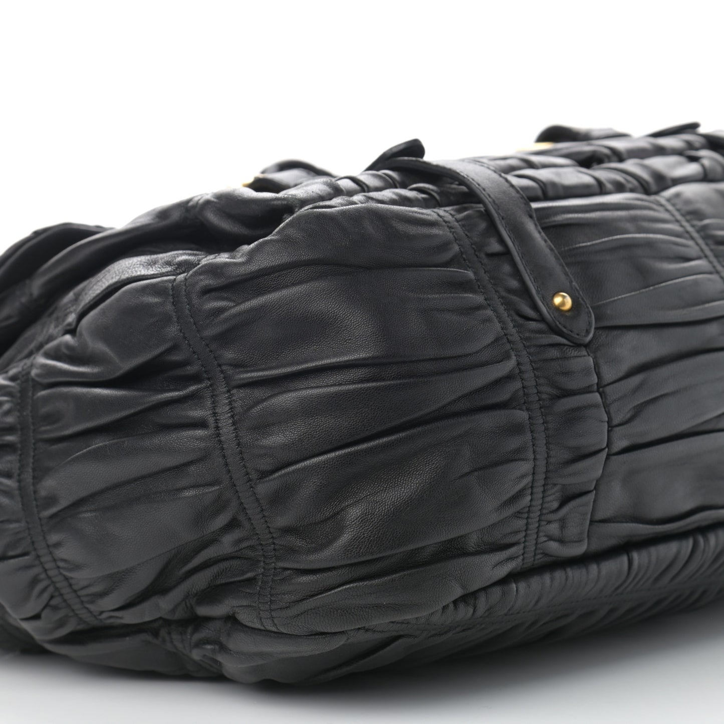 Nappa Gaufre Messenger Tote Black