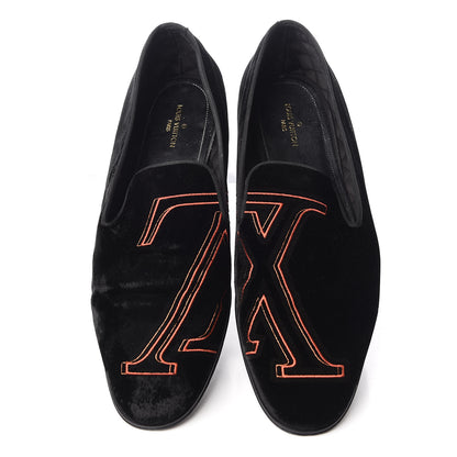 Louis Vuitton Velvet Upside Down Auteuil Slipper 9.5 Black 5 of 15