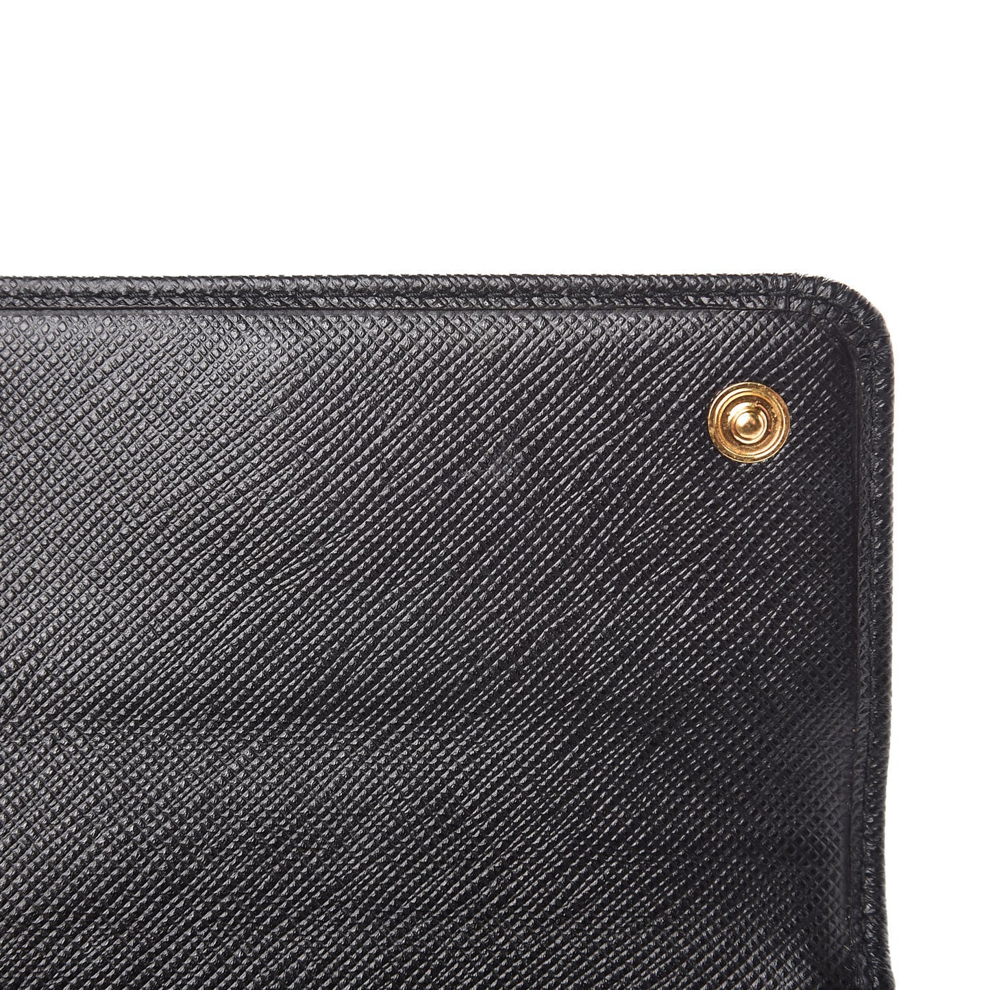 Saffiano Metal Oro Chain Wallet Black