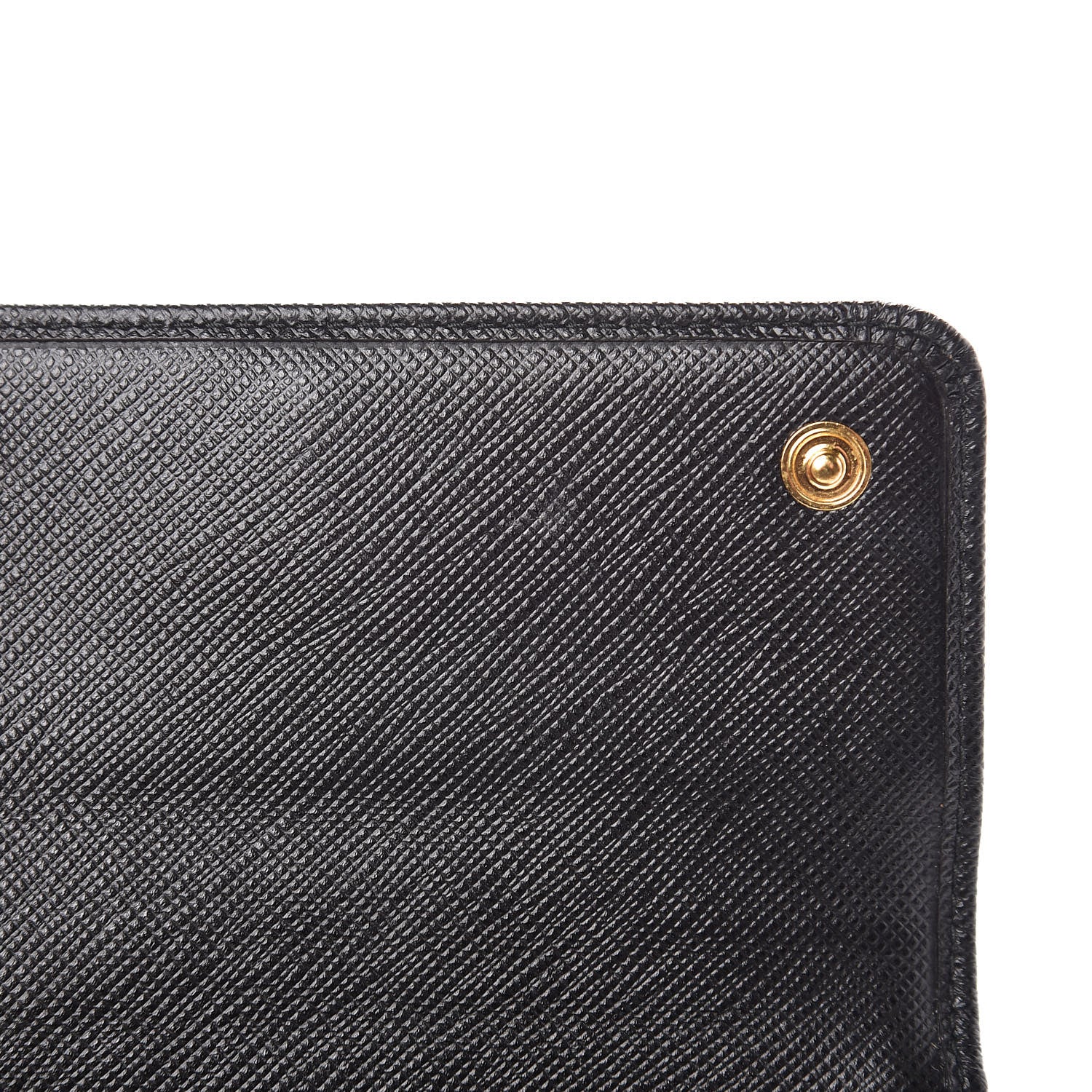 Prada Saffiano Metal Oro Chain Wallet Black 7 of 8