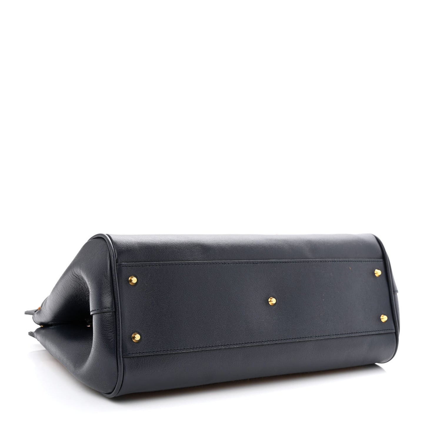 Straw Lux New Sakai Calfskin Lux Medium Dahlia Bamboo Handle Tote Bag Dark Natural Blue