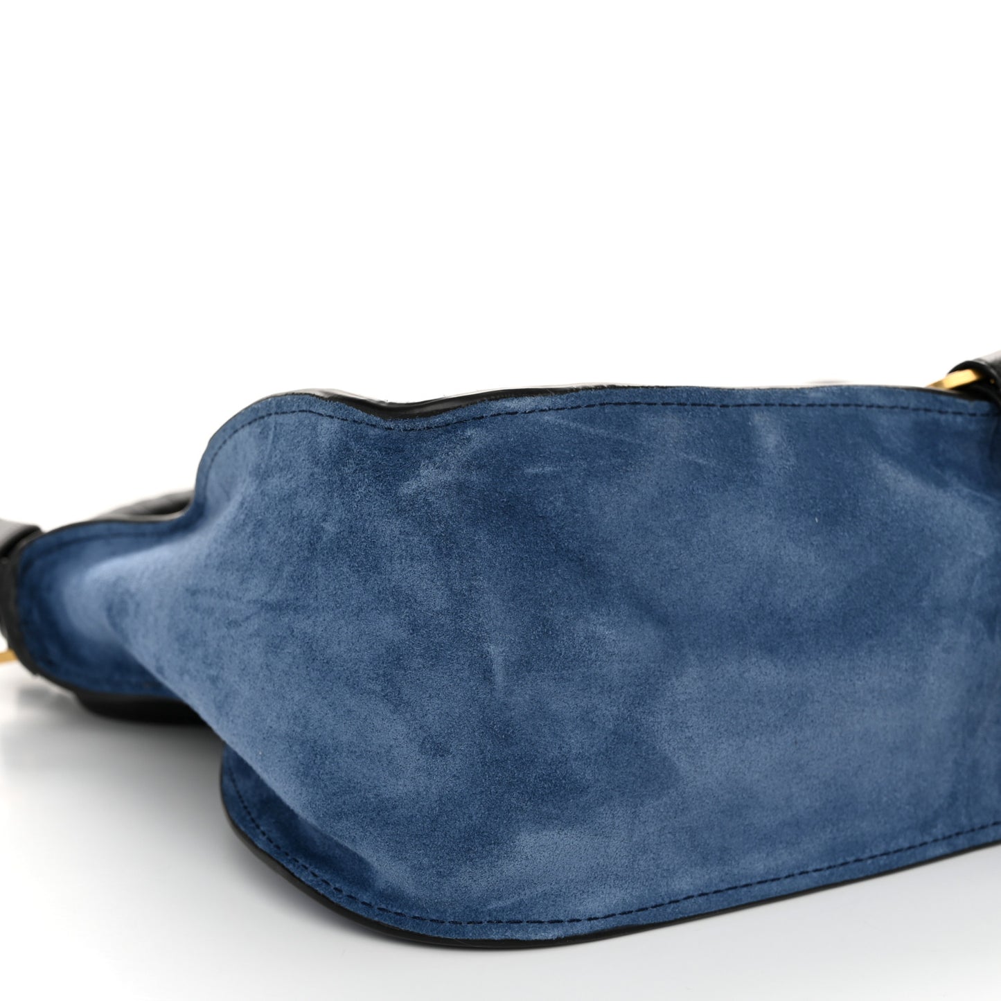 Suede Calfskin Braided Medium Marcie Double Carry Deep Denim