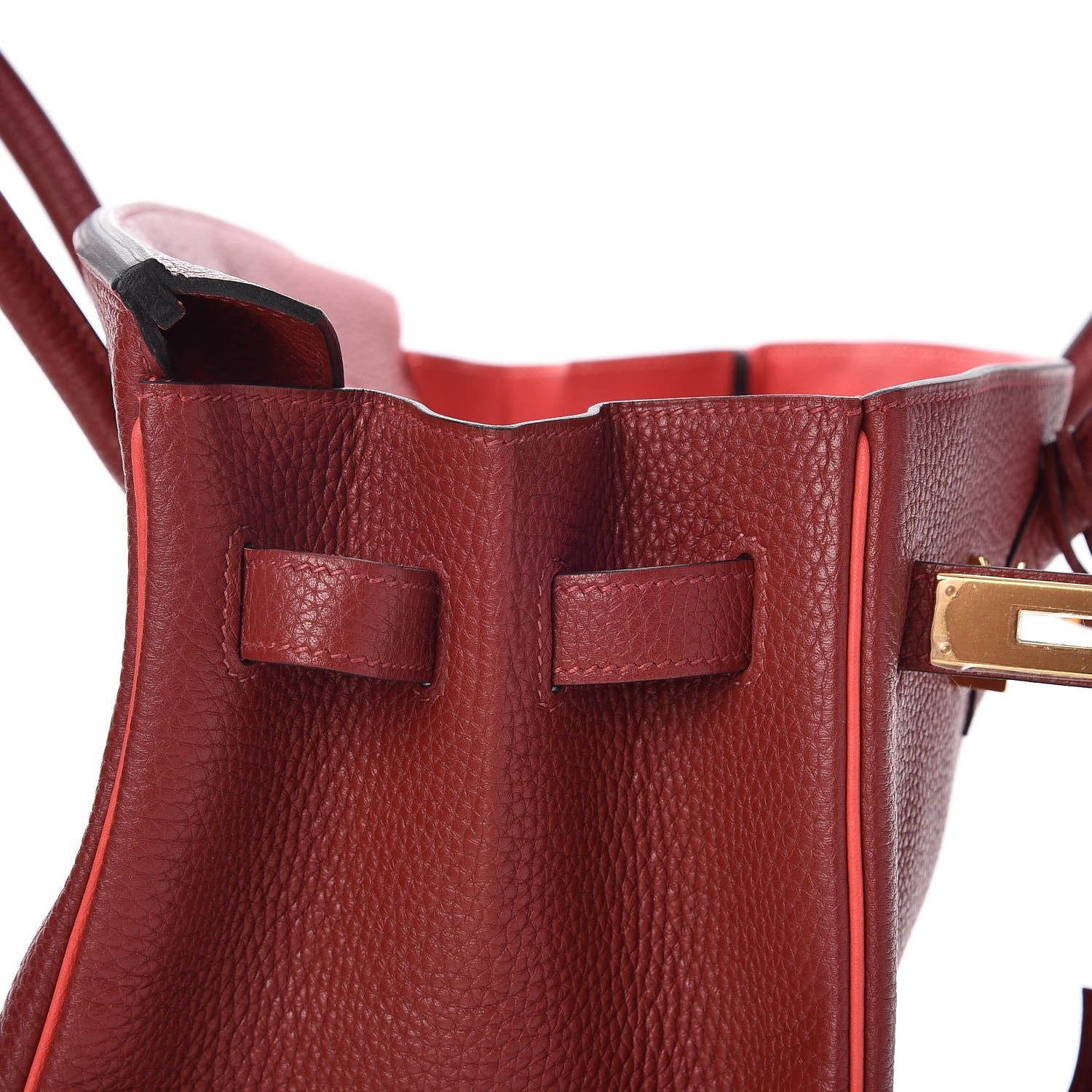 Hermes Togo Horseshoe Bi-Color Birkin 35 Rouge H Bougainvillea 25 of 33