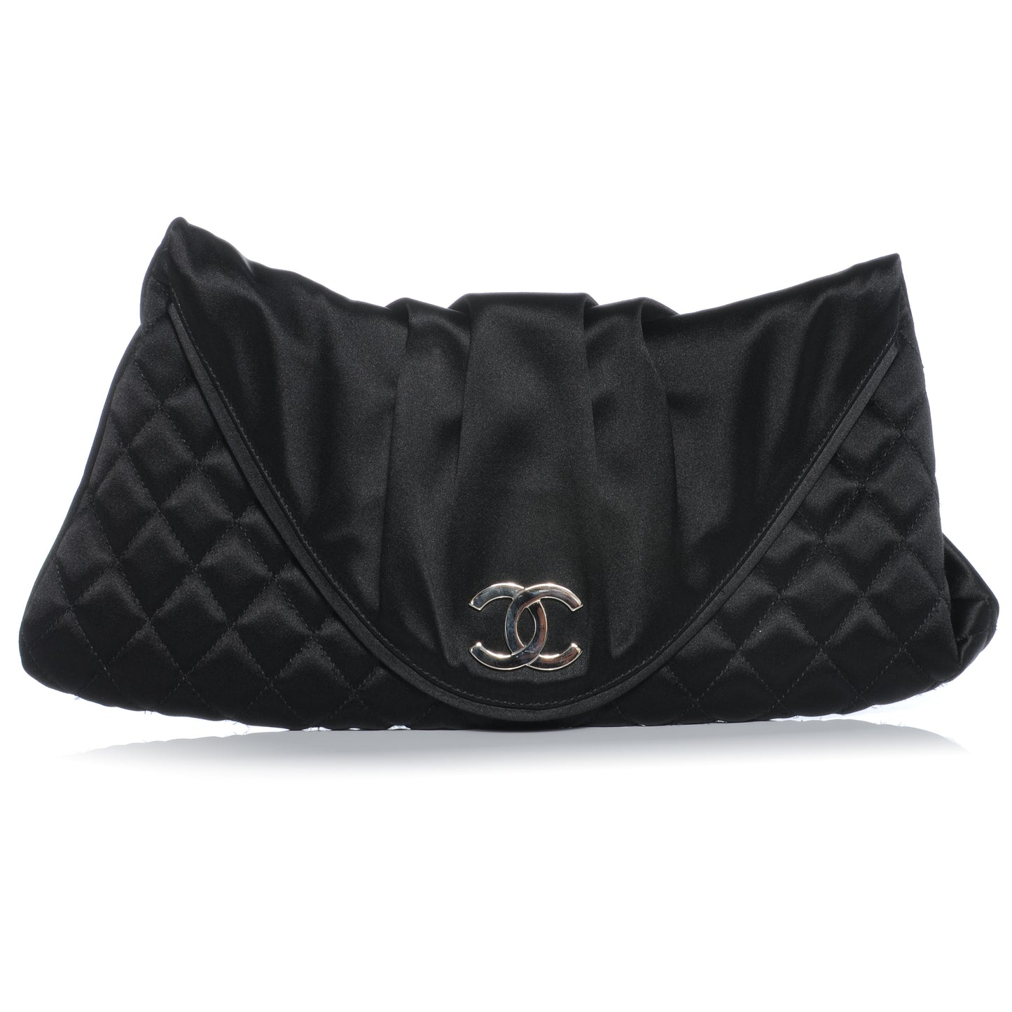 Satin Flap Clutch Black