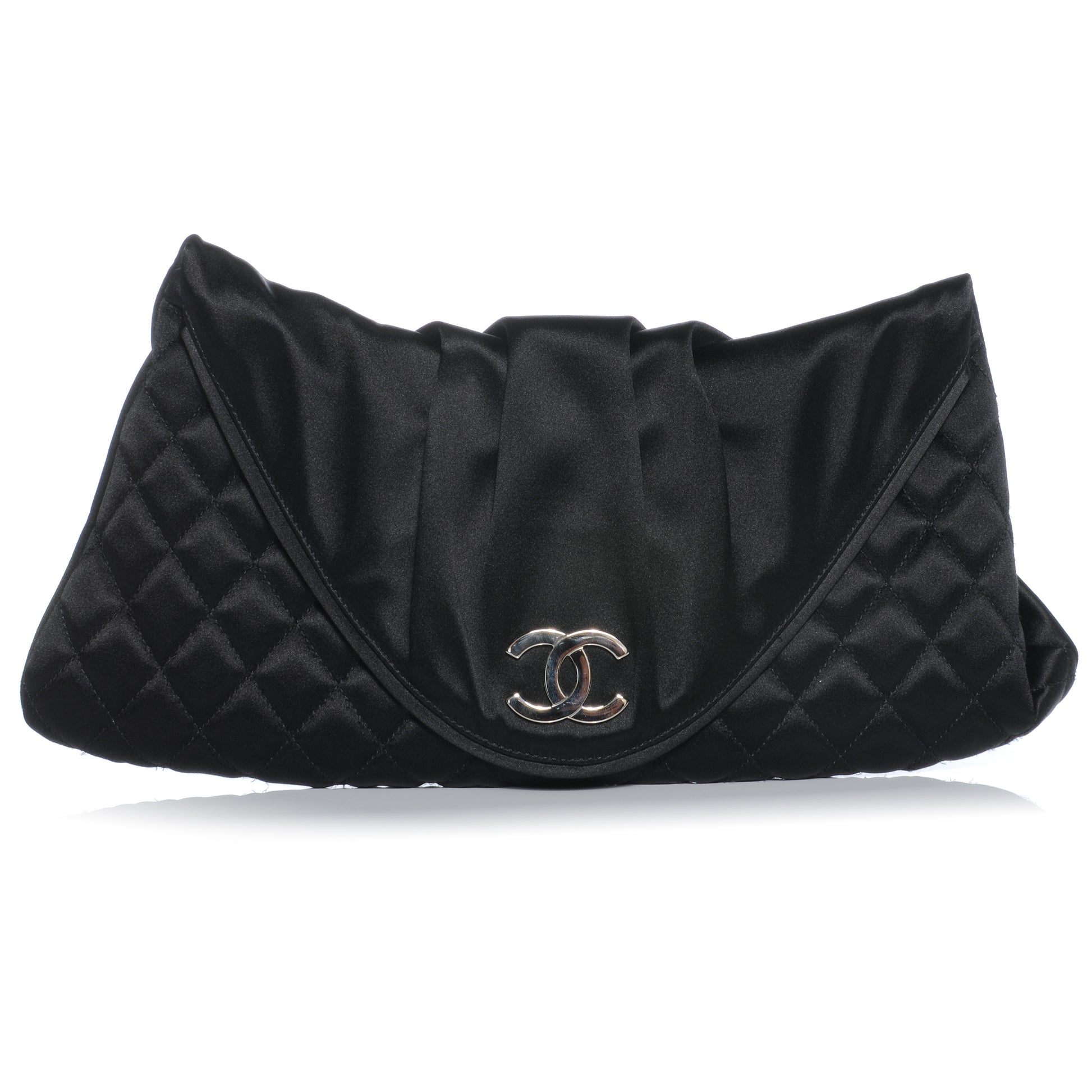 Chanel Satin Flap Clutch Black 1 of 7