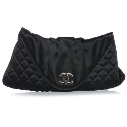 Chanel Satin Flap Clutch Black 1 of 7