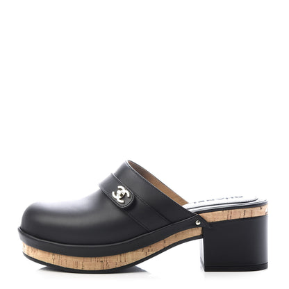 Chanel Calfskin CC Turn Lock Clogs 40 Black 1 of 10