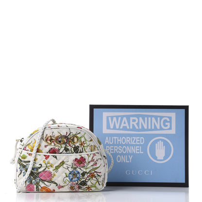 Gucci Canvas Flora Floral Trapuntata Small Zumi Dome Shoulder Bag White 11 of 11