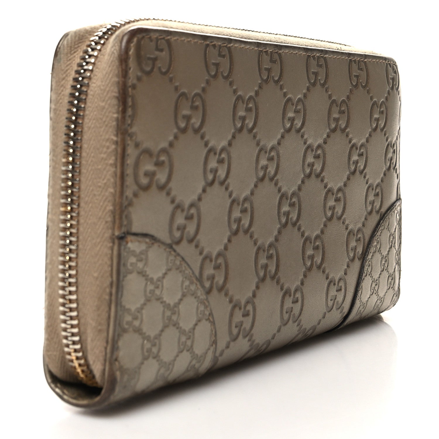 Gucci Metallic Guccissima Microguccissima Bree Zip Around Wallet Golden Beige 3 of 12
