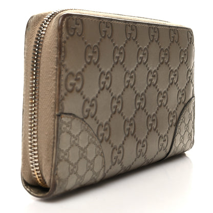 Gucci Metallic Guccissima Microguccissima Bree Zip Around Wallet Golden Beige 3 of 12