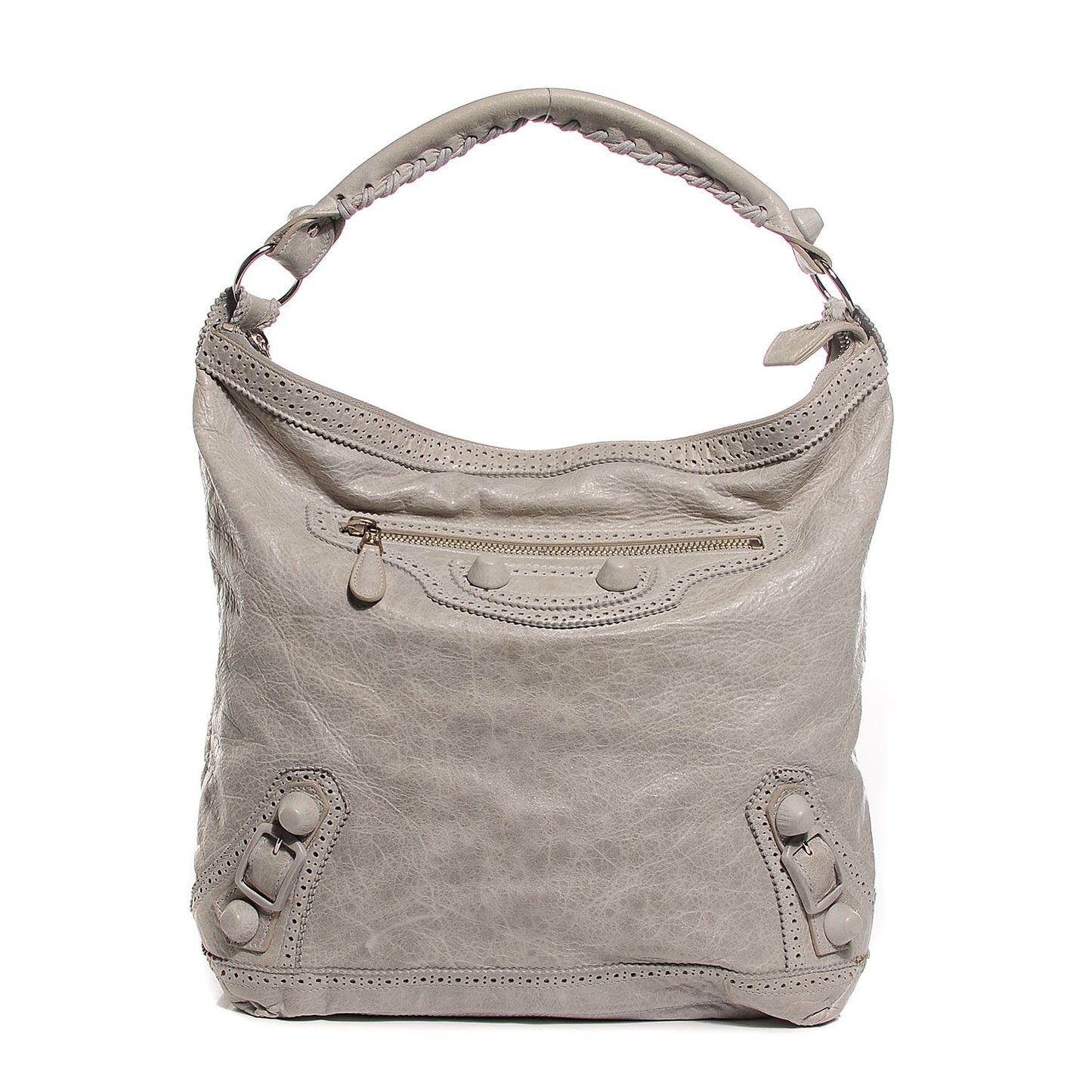 Agneau Giant Brogues Hardware Day Hobo Argent