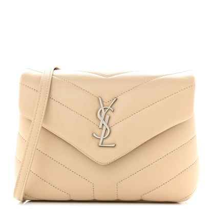 Saint Laurent Calfskin Y Quilted Monogram Toy Loulou Crossbody Bag Nude Powder 1 of 10