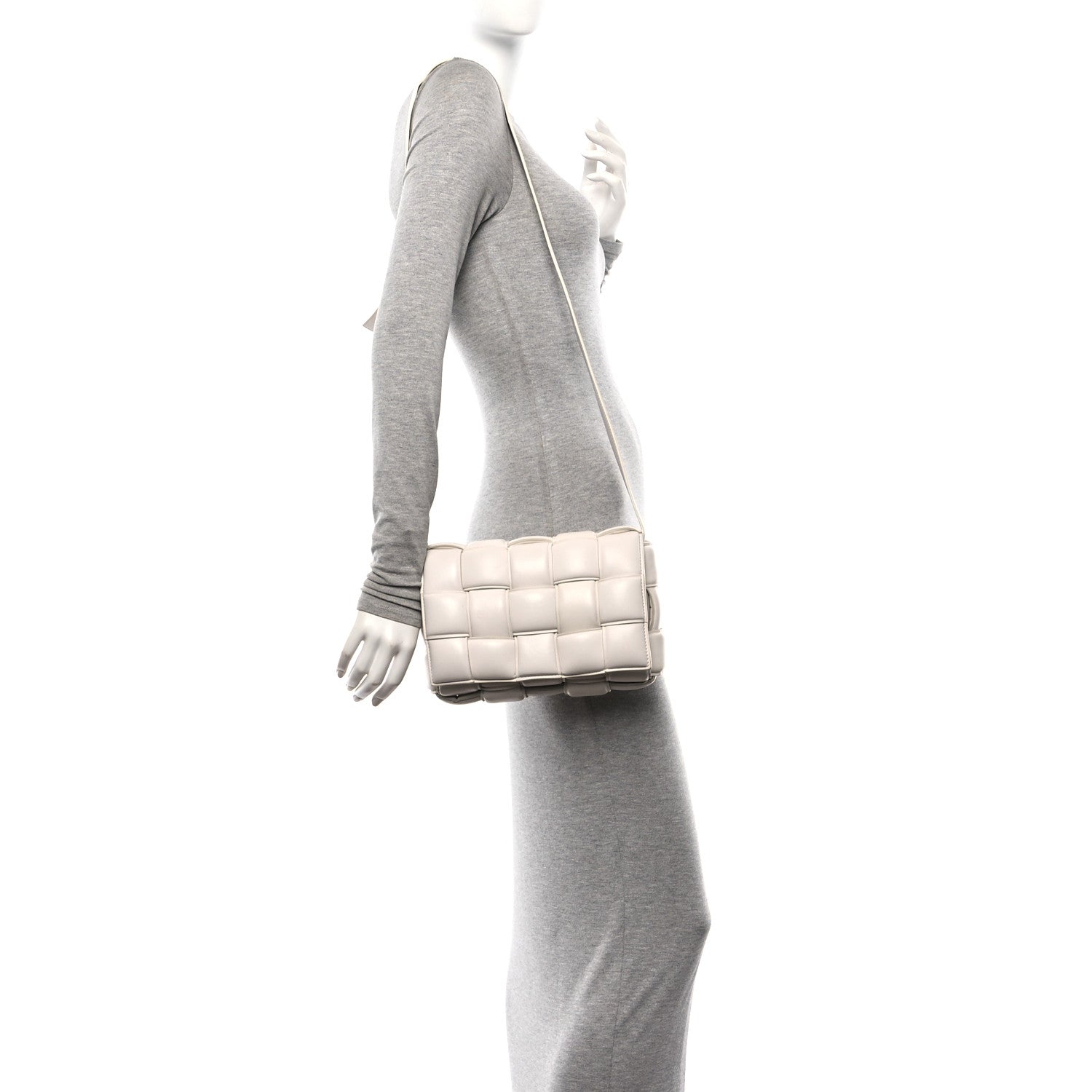 Bottega Veneta Nappa Maxi Intreccio Padded Cassette Crossbody Bag Chalk 2 of 9