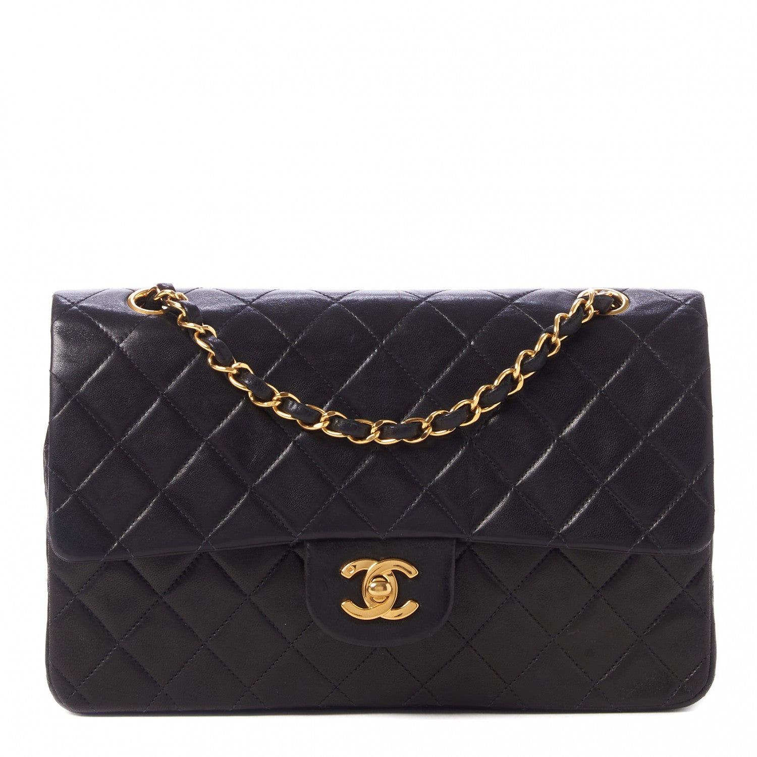 Chanel Lambskin Quilted Medium Double Flap Black 1 of 10