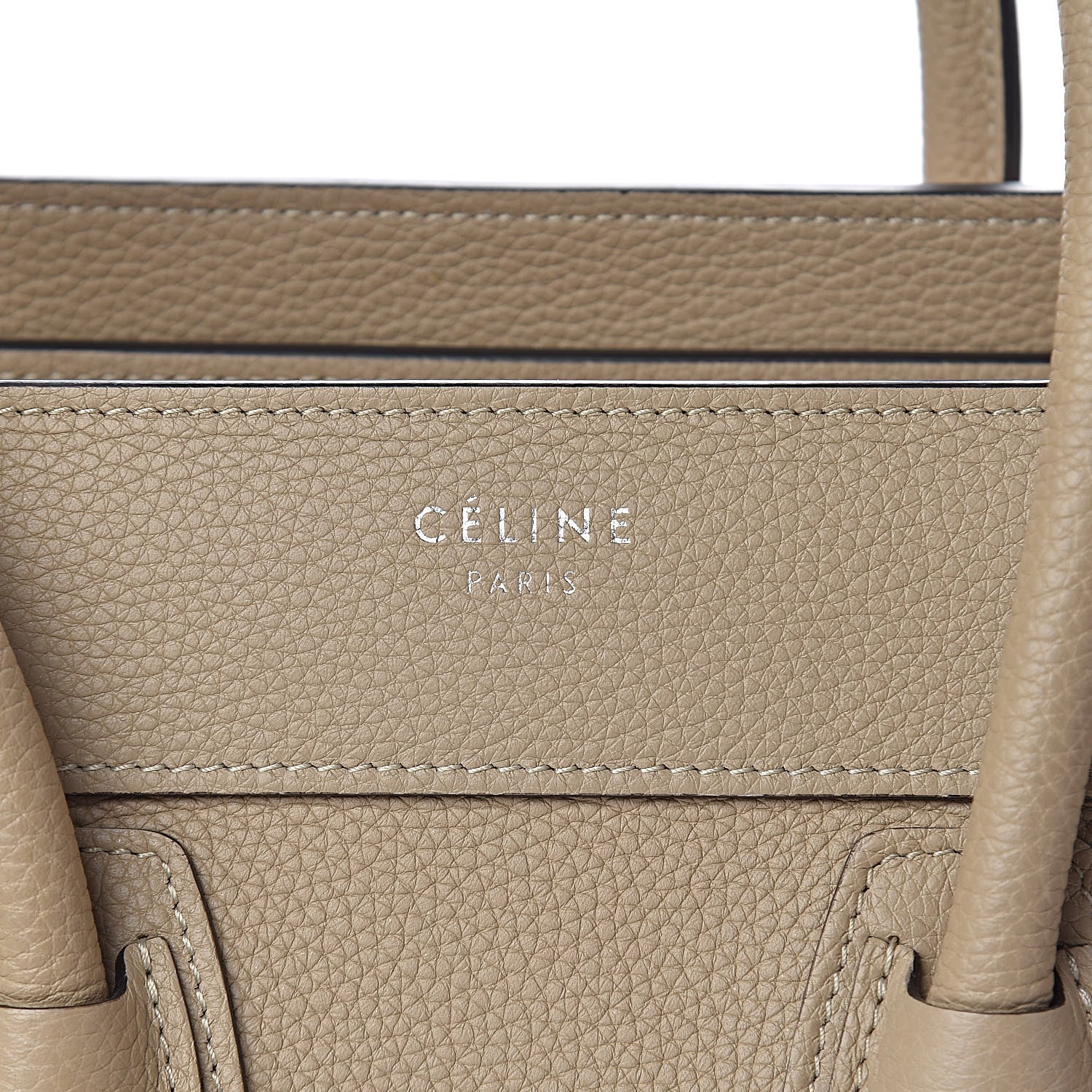 Celine Drummed Calfskin Micro Luggage Dune 7 of 10