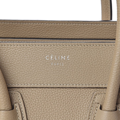 Celine Drummed Calfskin Micro Luggage Dune 7 of 10