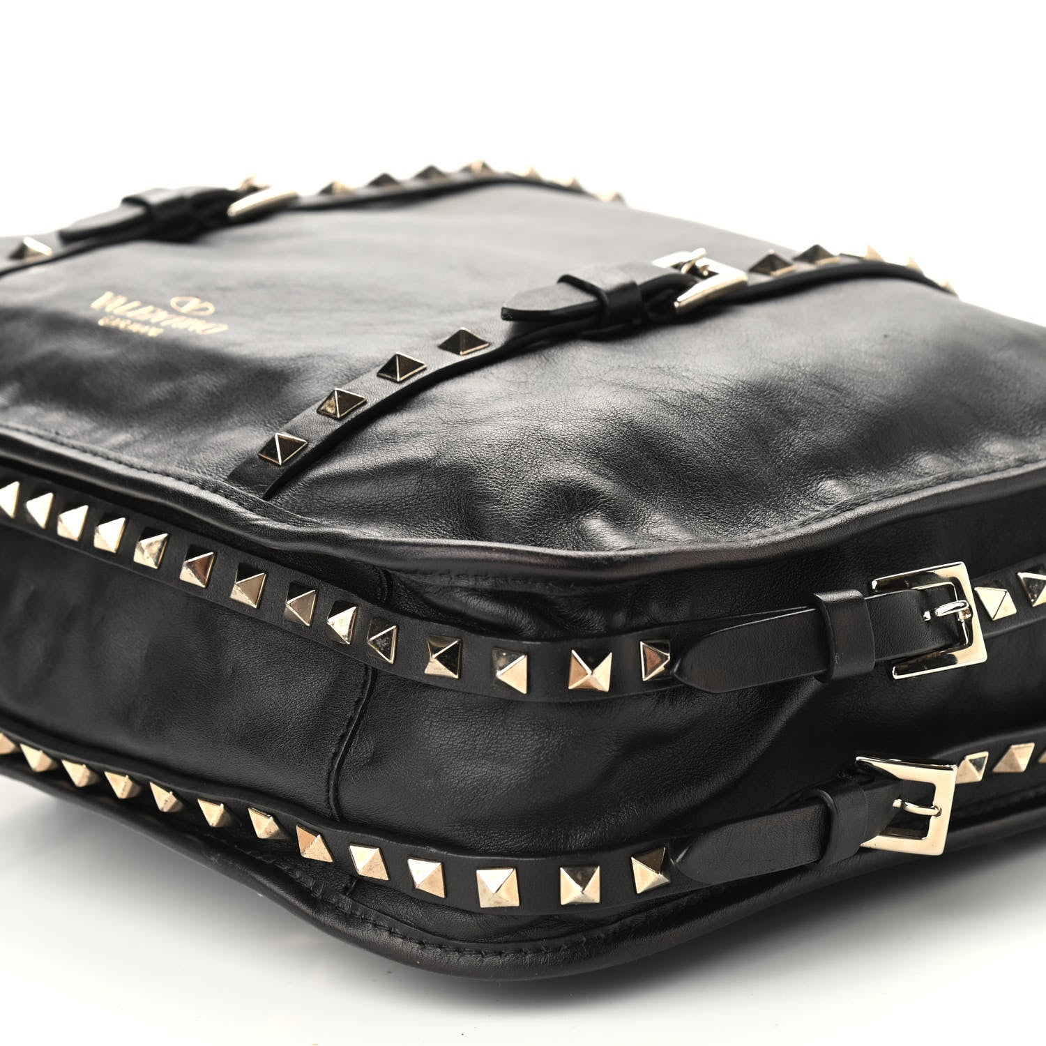 Valentino Garavani Vitello Rockstud Shopper Tote Black 8 of 9