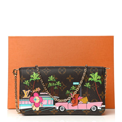 Louis Vuitton Monogram 2021 Christmas Animation Hollywood Pochette Felicie Chain Wallet Fuchsia 11 of 11