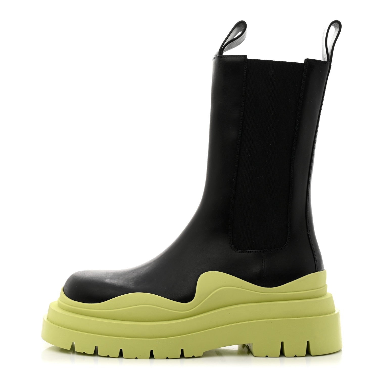 Bottega Veneta Calfskin The Tire Chelsea Boots 38 Black Seagrass 1 of 9