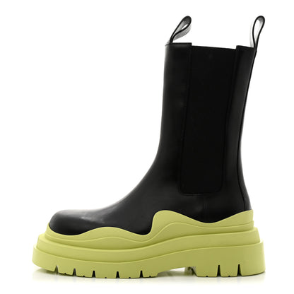 Bottega Veneta Calfskin The Tire Chelsea Boots 38 Black Seagrass 1 of 9