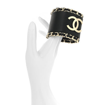 Chanel Lambskin Chain CC Bracelet S Black Gold 2 of 5